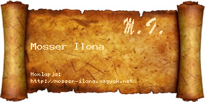 Mosser Ilona névjegykártya